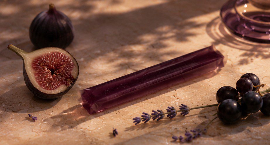Deep plum jelly stick with fig, grape and lavender