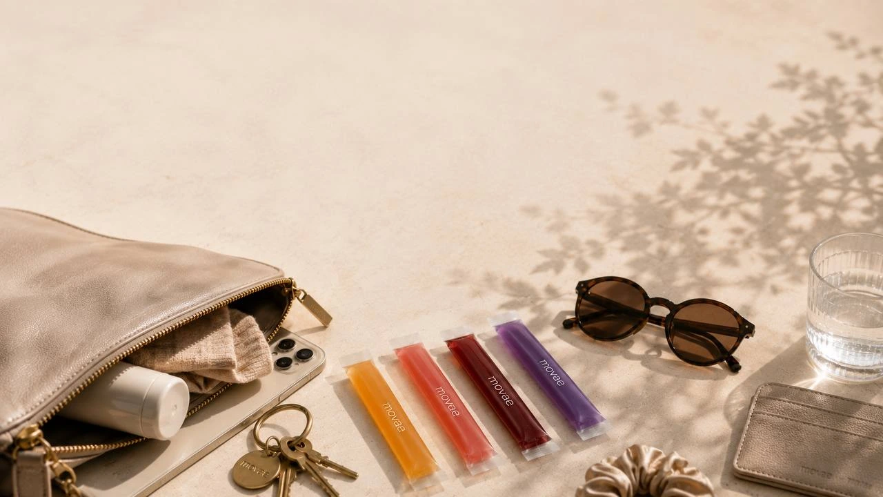 Movae jelly sticks arranged with fresh fruit